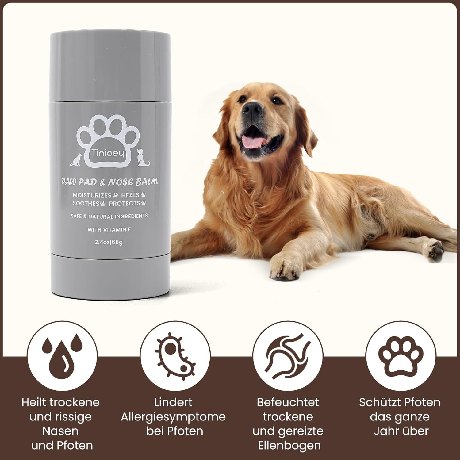 Pfotenbalsam Hund 68 g Stick Pfotenpflege Pfotenschutz regenerierend