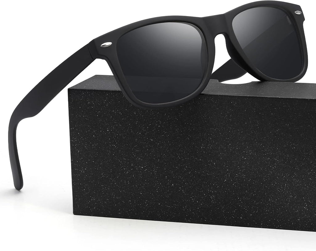 Polarisierte Sonnenbrille Unisex Schwarz UV400 Retro Vintage Sportbrille Fahren
