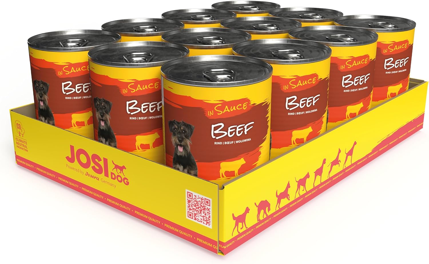 JosiDog Adult Nassfutter mit Wild in Sauce 12 x, verschiedene Sorten