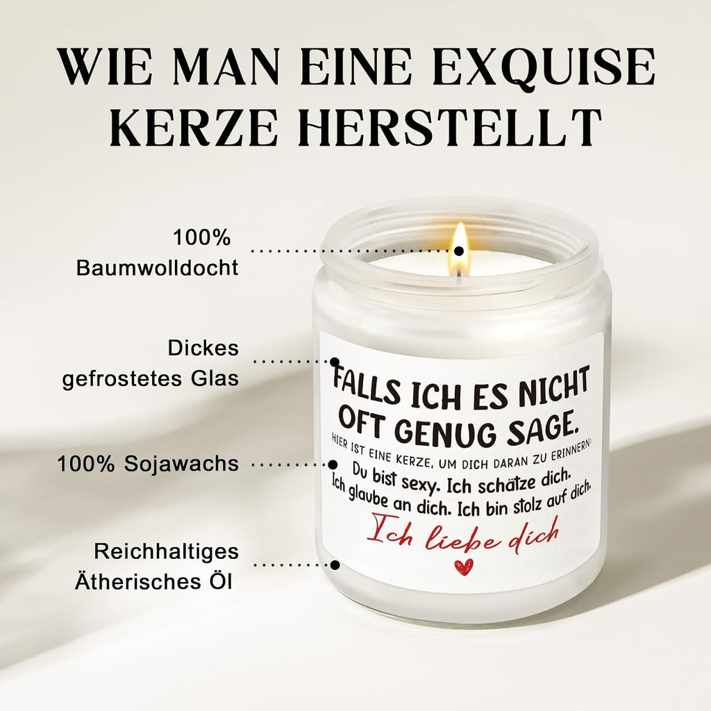 Duftkerze Ich liebe dich Geschenk Valentinstag Paar romantisch