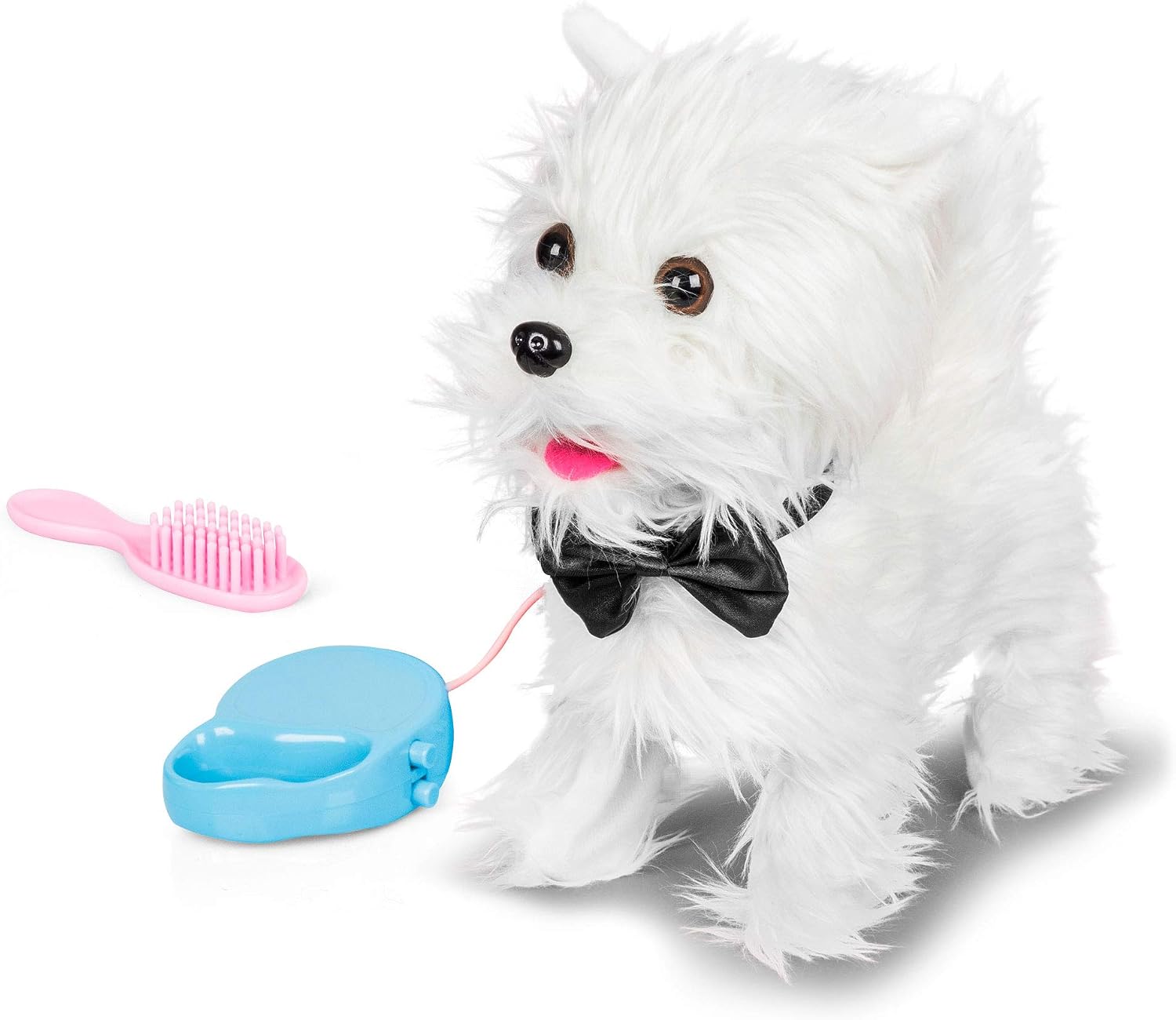 Animigos Walking Westie Plueschhund 22 cm laufend und bellend mit Leine