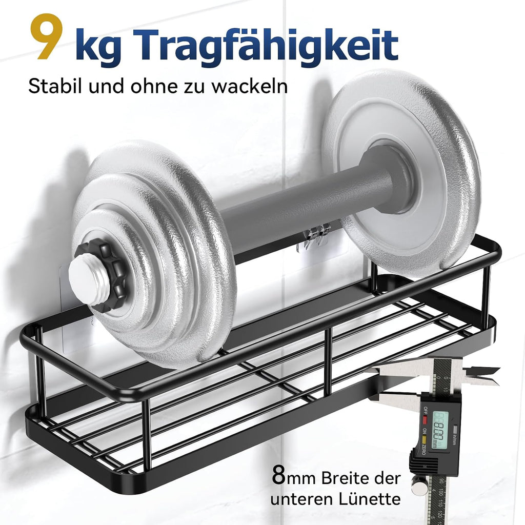 YASONIC Duschablage Schwarz zum Kleben ohne Bohren Badregal