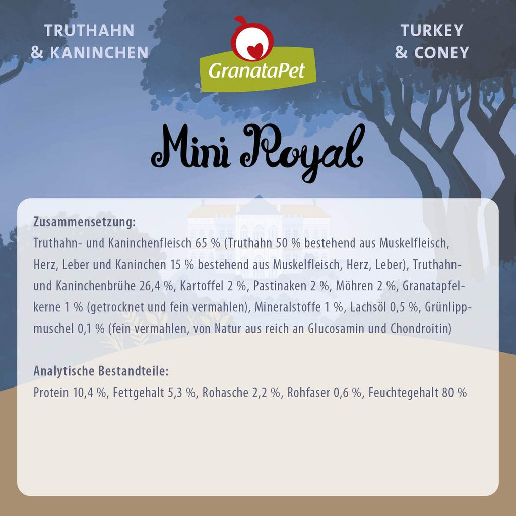 GranataPet Mini Royal Nassfutter Hund Multipack 6x150 g ohne Getreide -1,65k