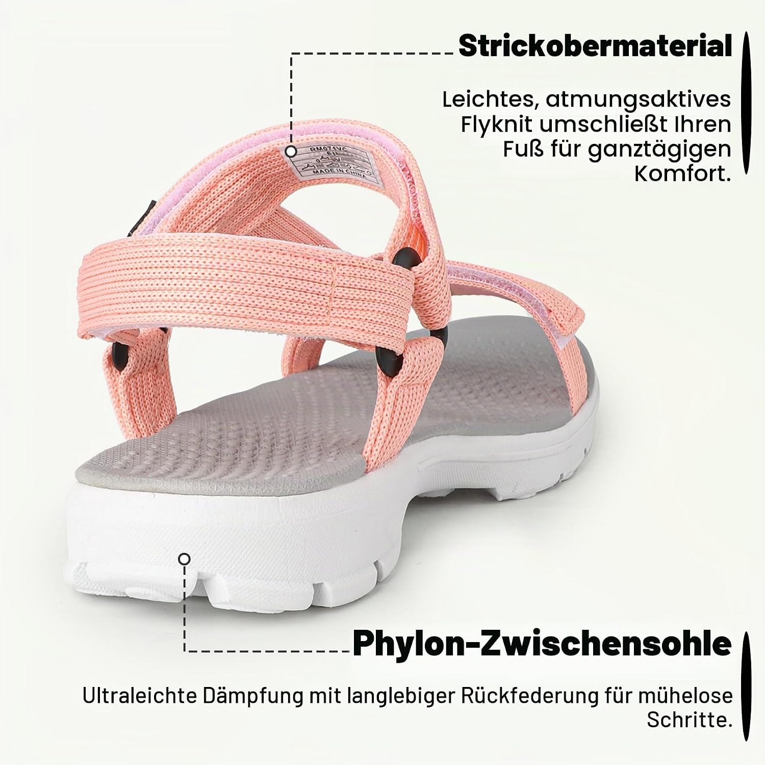 riemot Damen Trekkingsandalen Sommer Outdoor Bequeme Sportsandalen