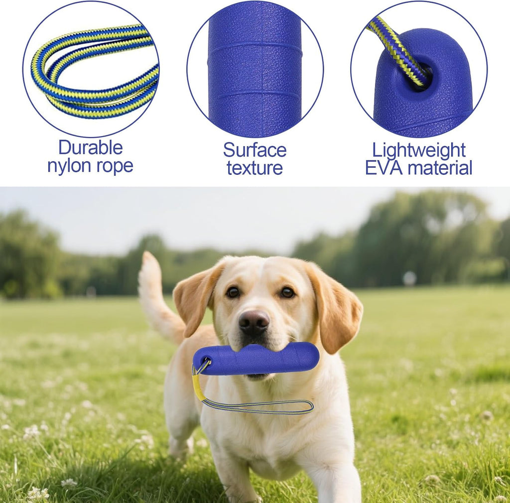 Wasserspielzeug Hund 22 cm mit Nylonseil fuer mittelgrosse und grosse Hunde Gelb