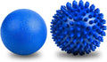 URAQT Faszienbaelle 2er Set Igelball hart blau fuer Ruecken Beine Haende