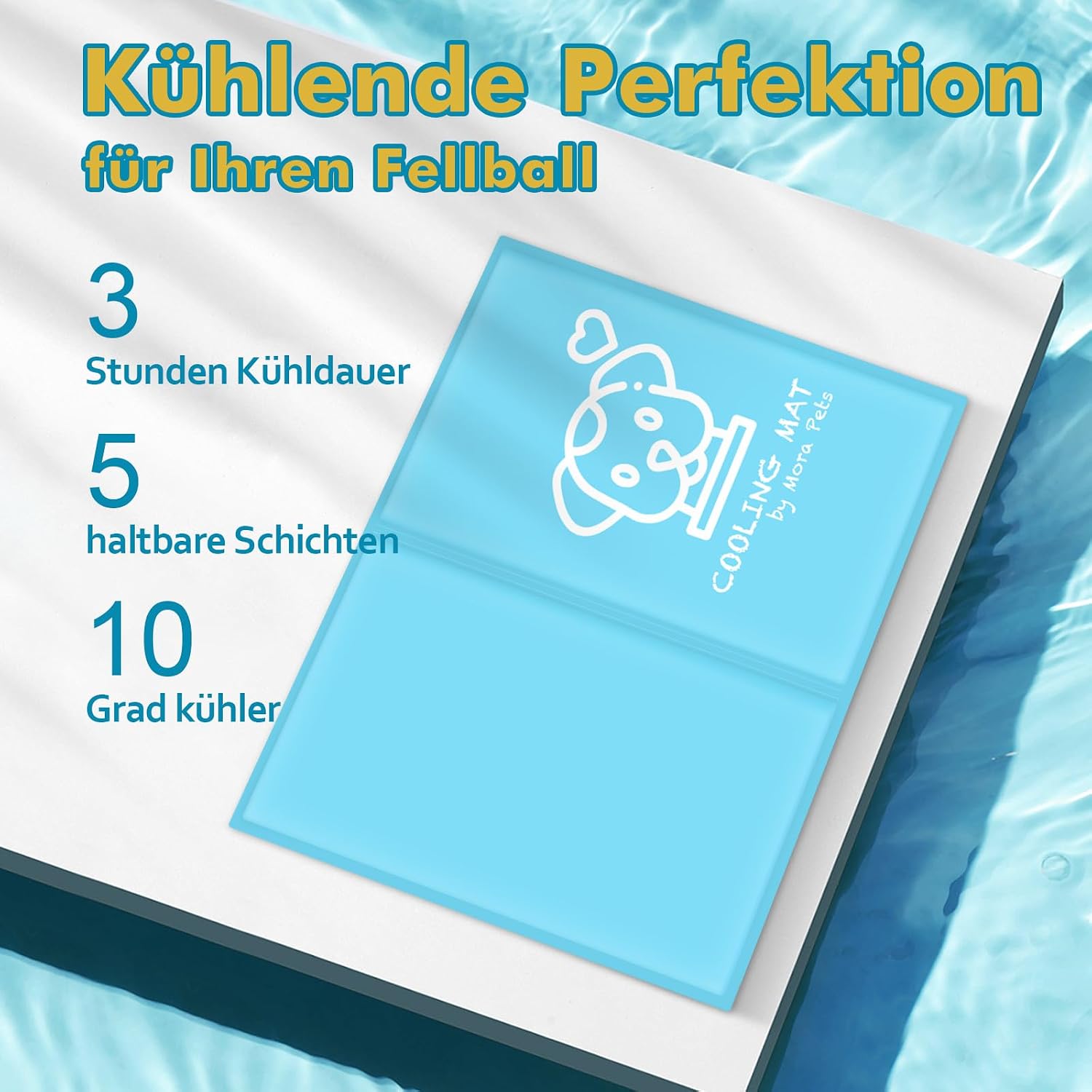 Pawtasy selbstkuehlende Hundematte S 50 x 40 cm Grau mit Gelfuellung