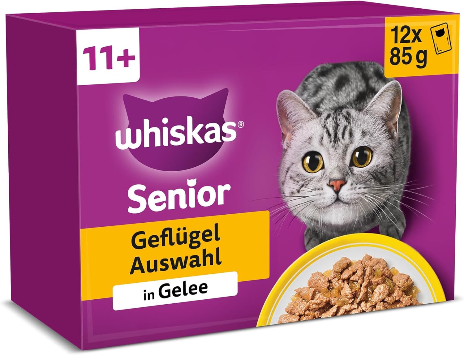Whiskas Senior 11+ Nassfutter Gefluegel 12x85g (48 Beutel) verschiedene Sorten 10