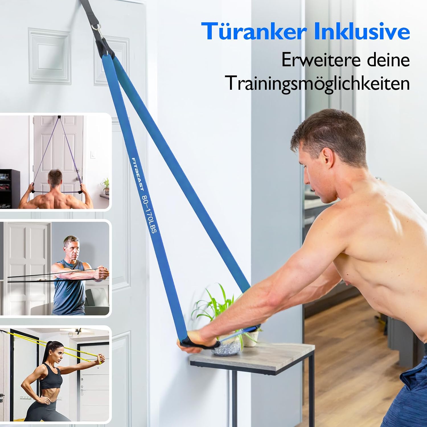 Fitbeast Widerstandsbaender Set 5 Level - Fitness Krafttraining Crossfit Muskelau