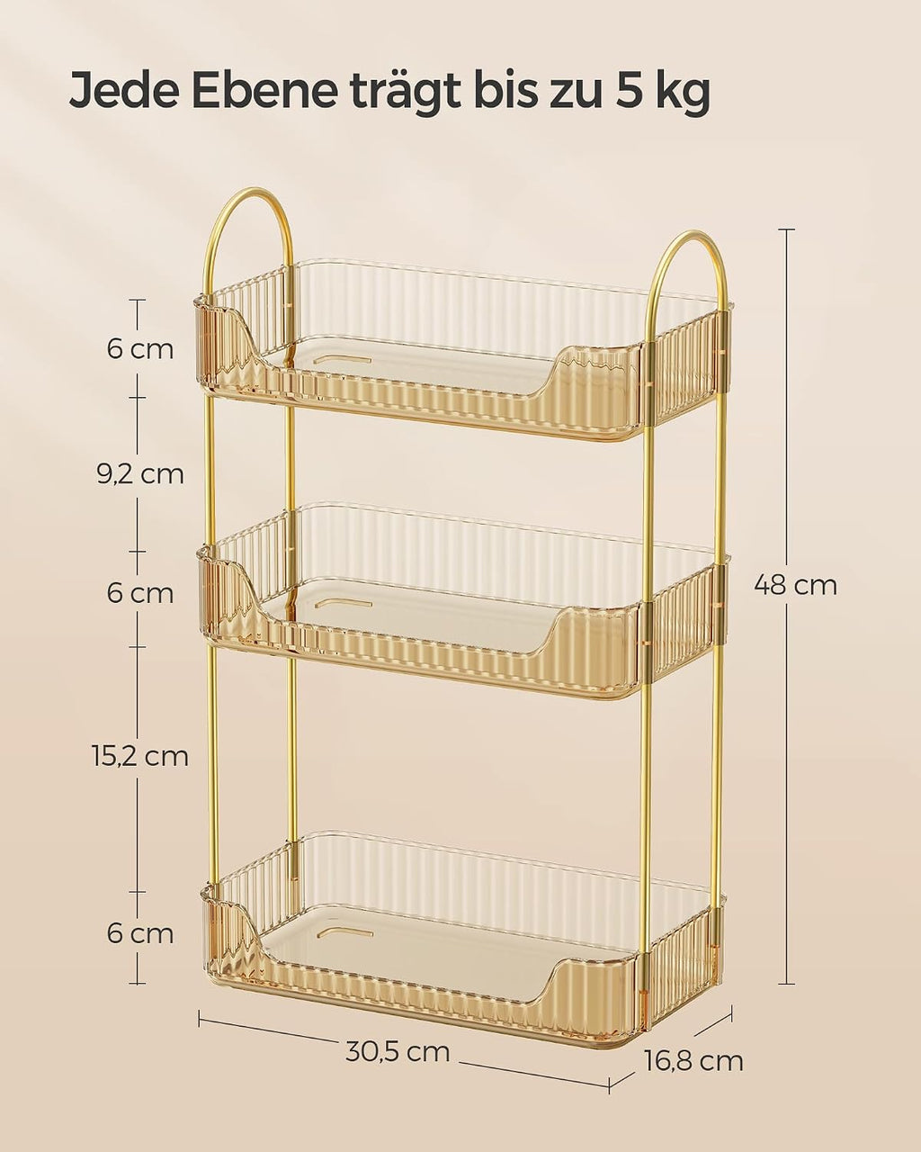 SONGMICS Make-up Organizer Kosmetik Aufbewahrung 3 Ebenen 2 Zubehoertypen