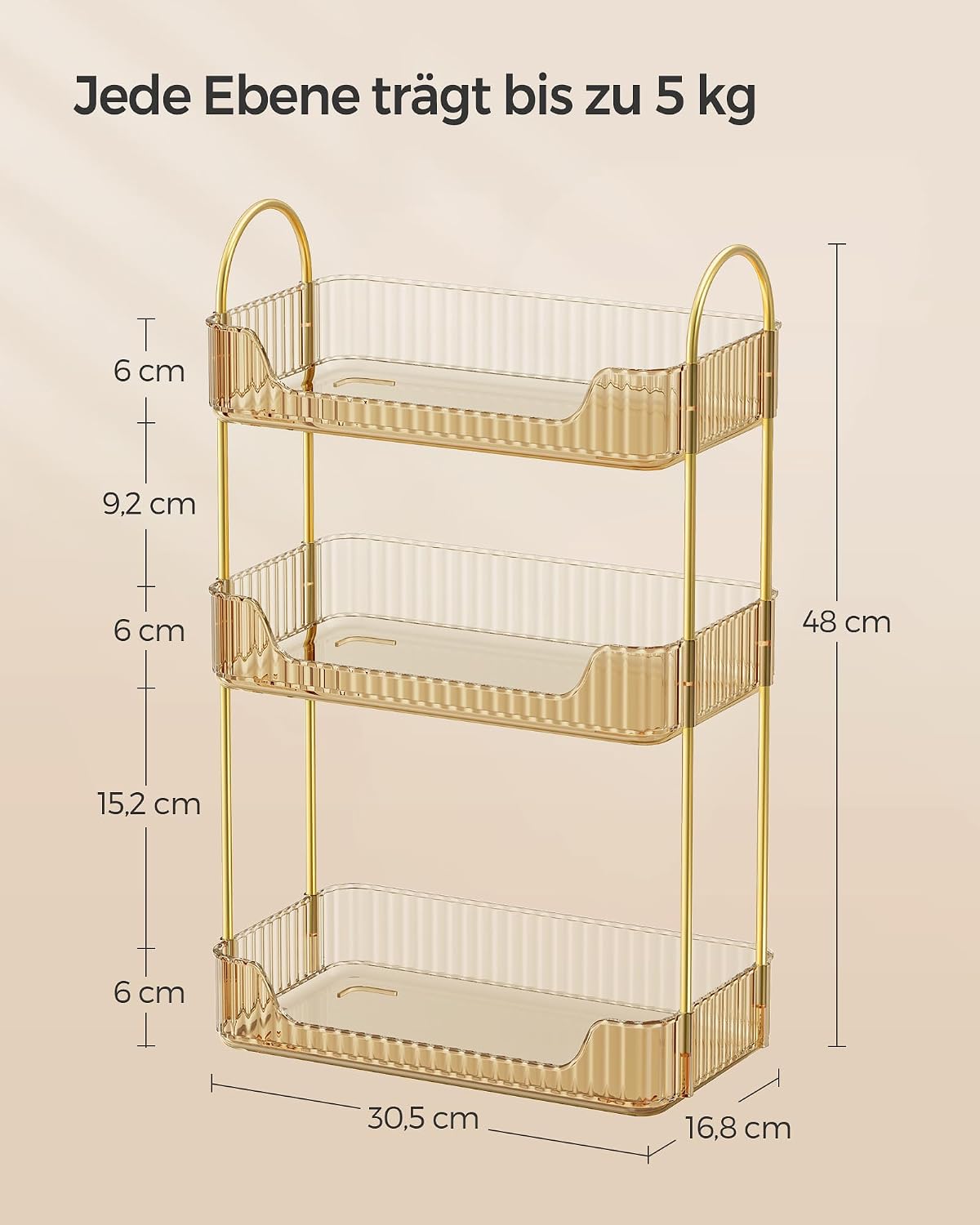 SONGMICS Make-up Organizer Kosmetik Aufbewahrung 3 Ebenen 2 Zubehoertypen