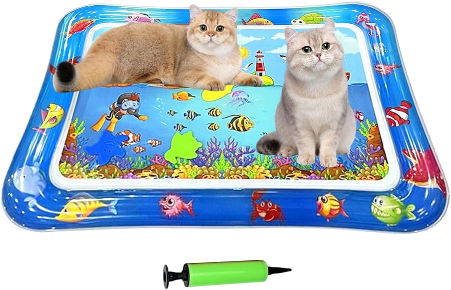 Wassermatte fuer Katzen 66x47 cm aufblasbar sensorisch interaktiv Kissen