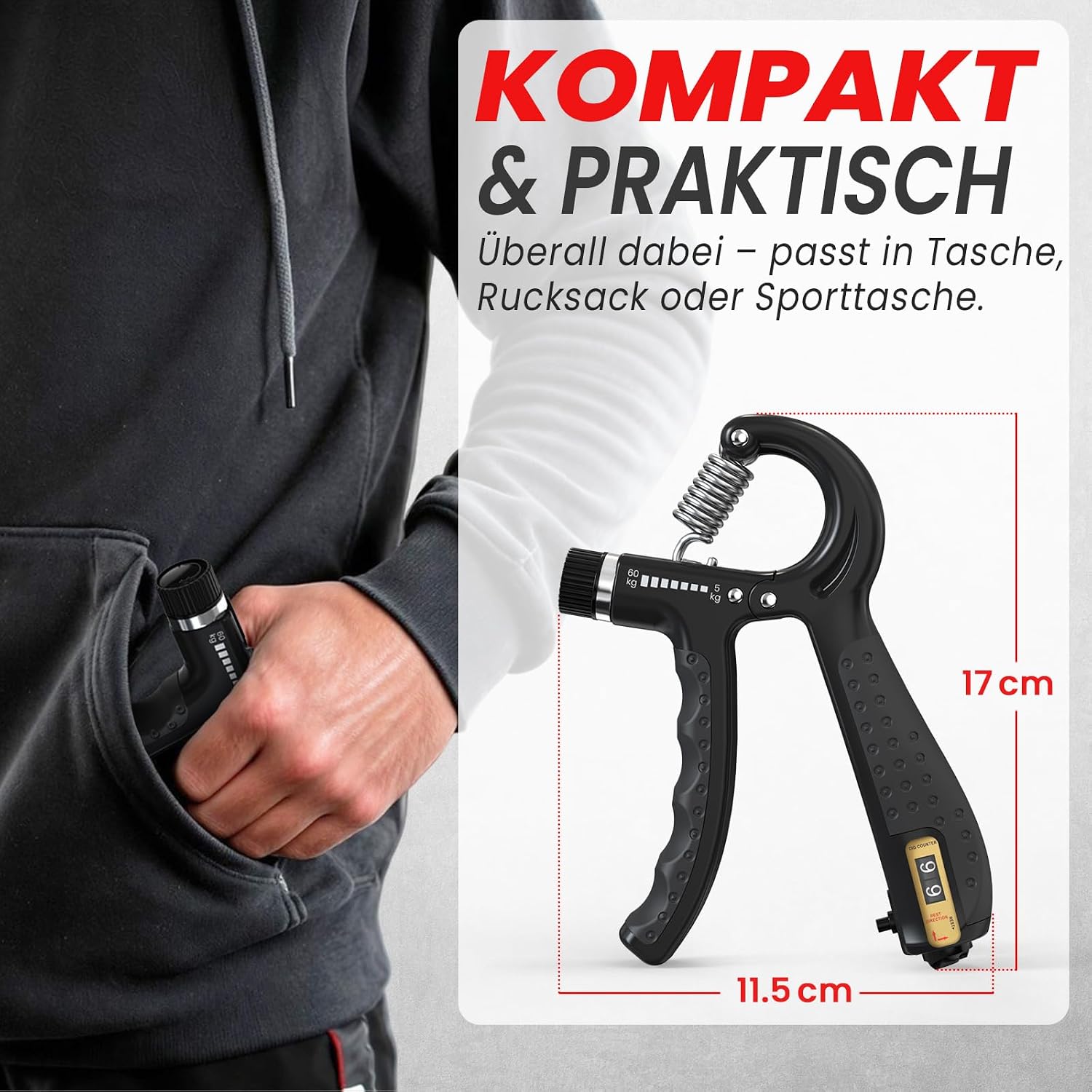 FUNFLEX Handtrainer Set 5-teilig Fingertrainer Griffkraft Unterarmtraining
