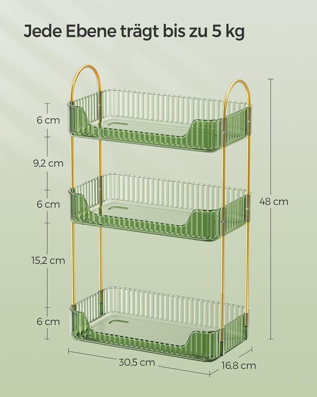 SONGMICS Make-up Organizer Kosmetik Aufbewahrung 3 Ebenen 2 Zubehoertypen