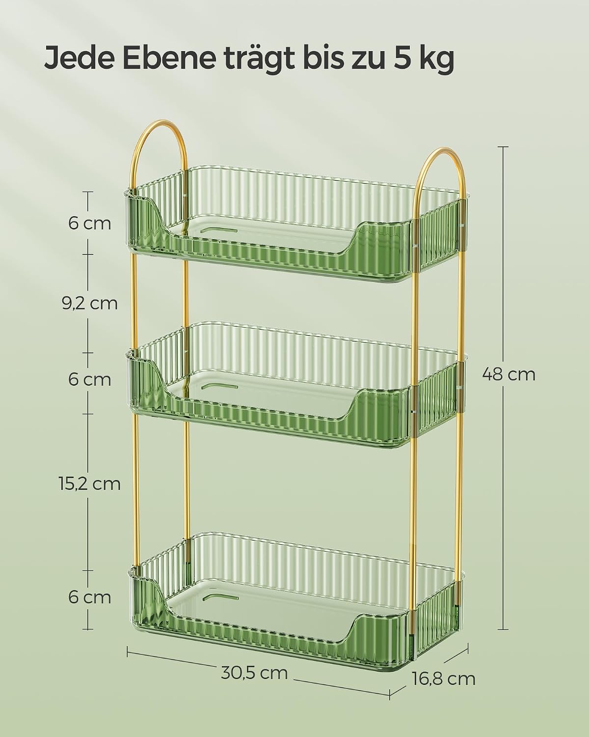 SONGMICS Make-up Organizer Kosmetik Aufbewahrung 3 Ebenen 2 Zubehoertypen