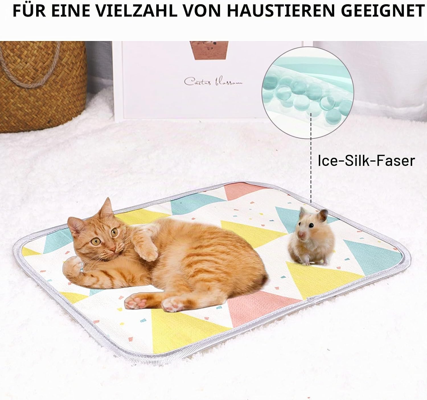 2er-Pack Kuehlmatte 50x40 cm fuer Haustiere Katzen Kaninchen Hamster