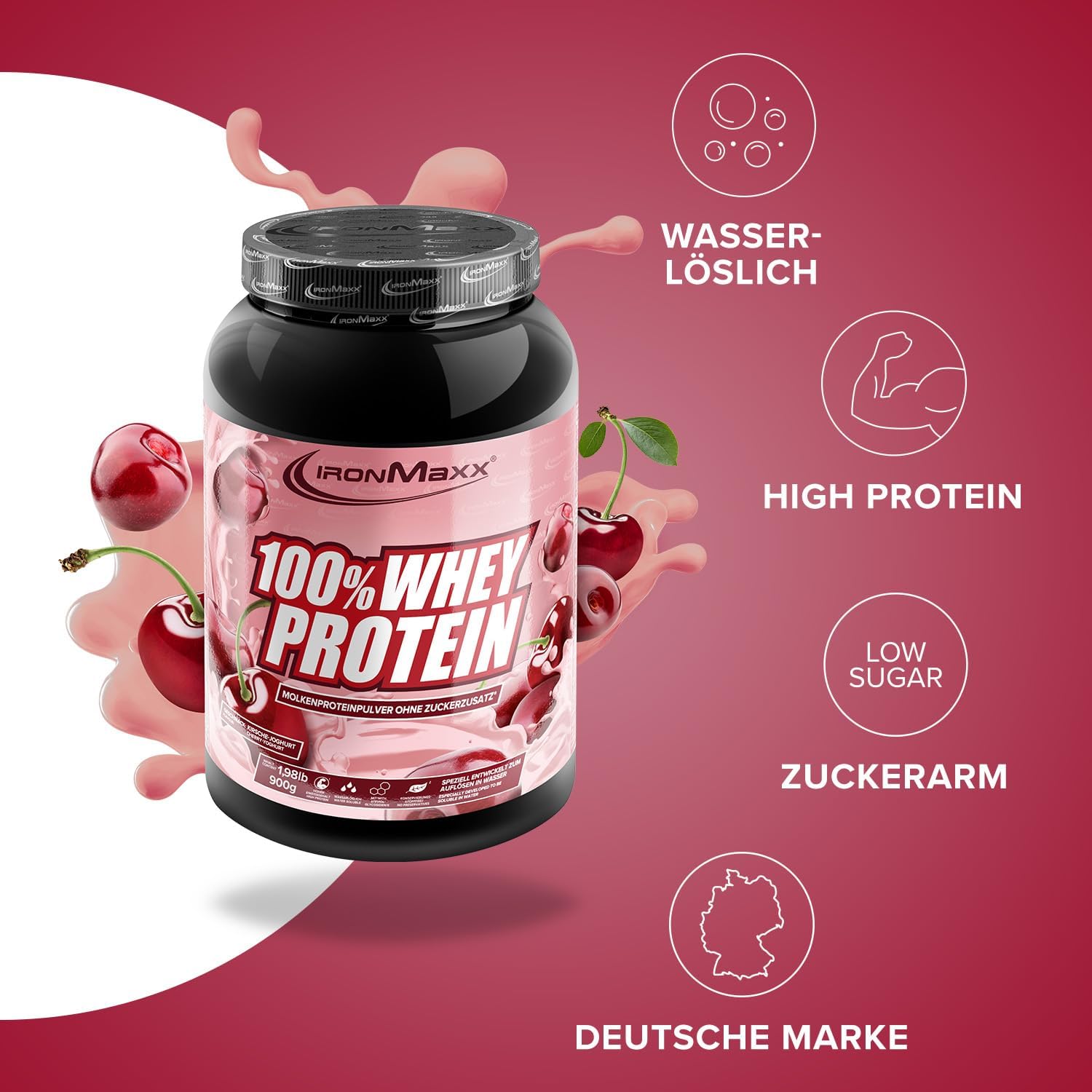 IronMaxx Whey Protein Milk Chocolate Pulver Muskelaufbau verschiedene Sort