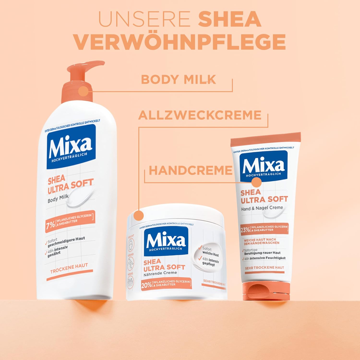 Mixa Shea Ultra Soft Handcreme 100 ml fuer trockene und rissige Haende