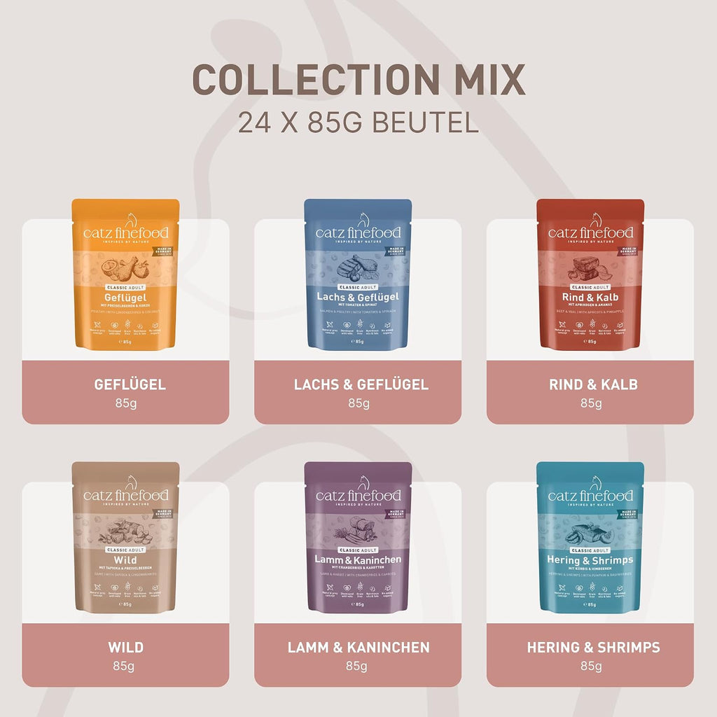 catz finefood Classic Collection Katzenfutter nass 24x85g Beutel ohne Getreide