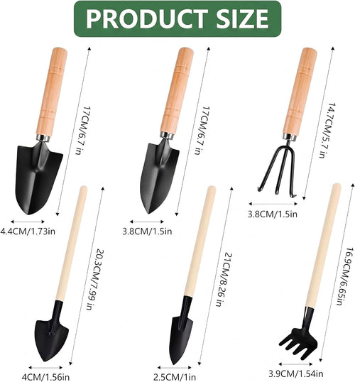 6-teiliges Mini Gartenwerkzeug-Set fuer Zimmerpflanzen und Sukkulenten