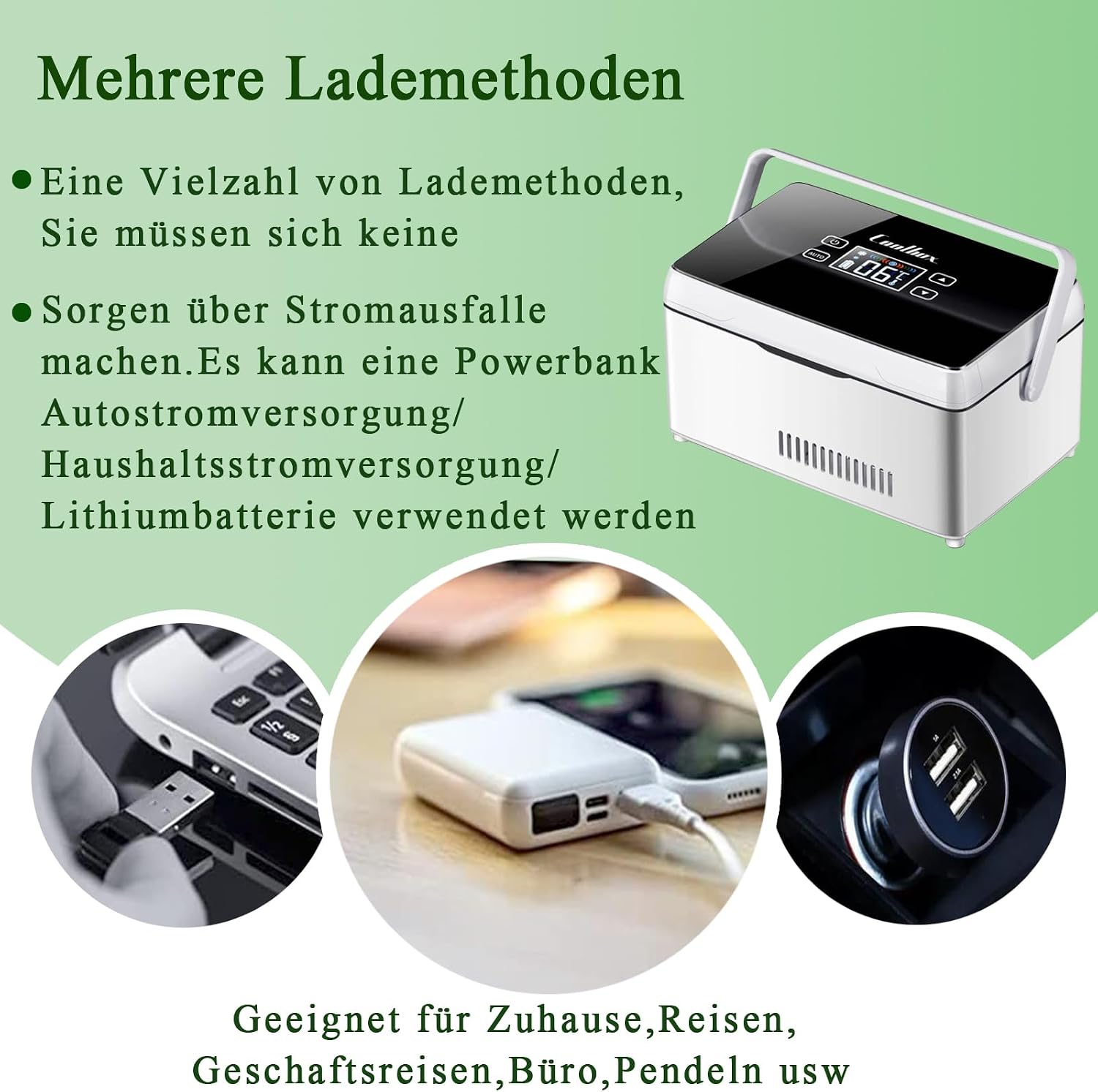 Medikamentenkuehlschrank tragbar mit Thermostat 3 Batterien Auto Reise Zuhause