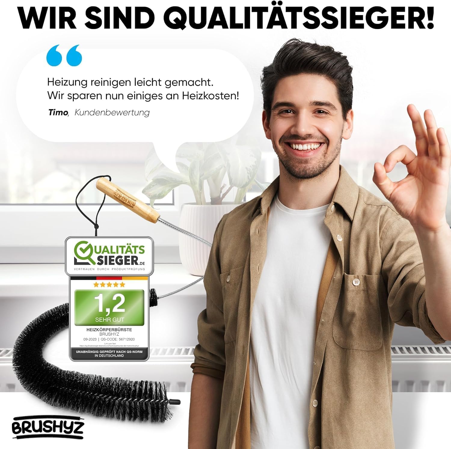 Heizkoerperbuerste flexibel 80cm-117cm Reinigungsbuerste Teleskopheizkoerper
