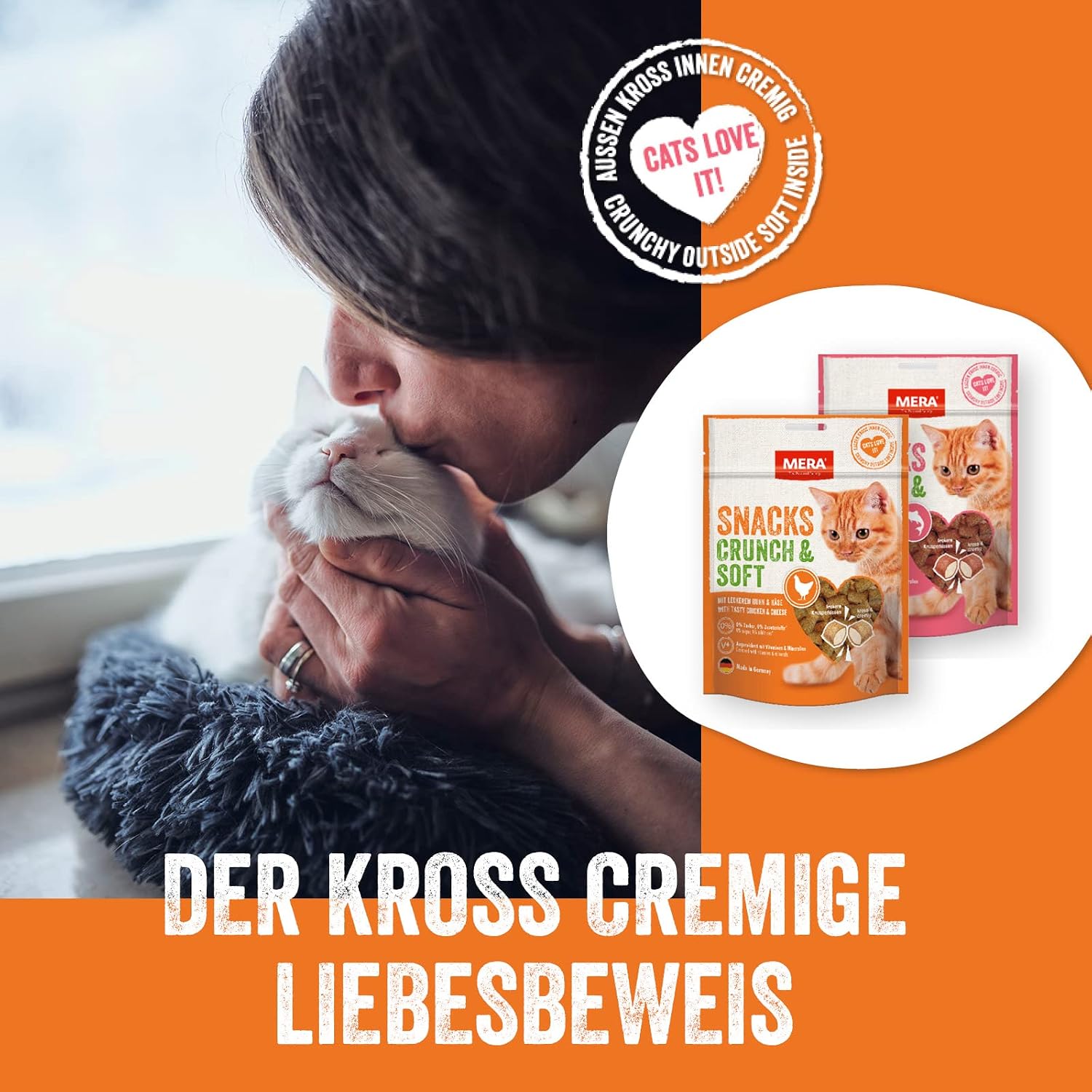 Katzenleckerlis Crunch & Soft mit Lachs Katzensnack