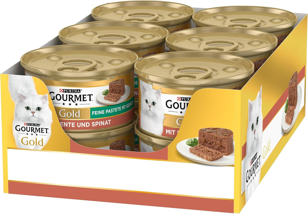 Gourmet Gold Feine Pastete Forelle & Tomaten Katzennassfutter 12× verschieden