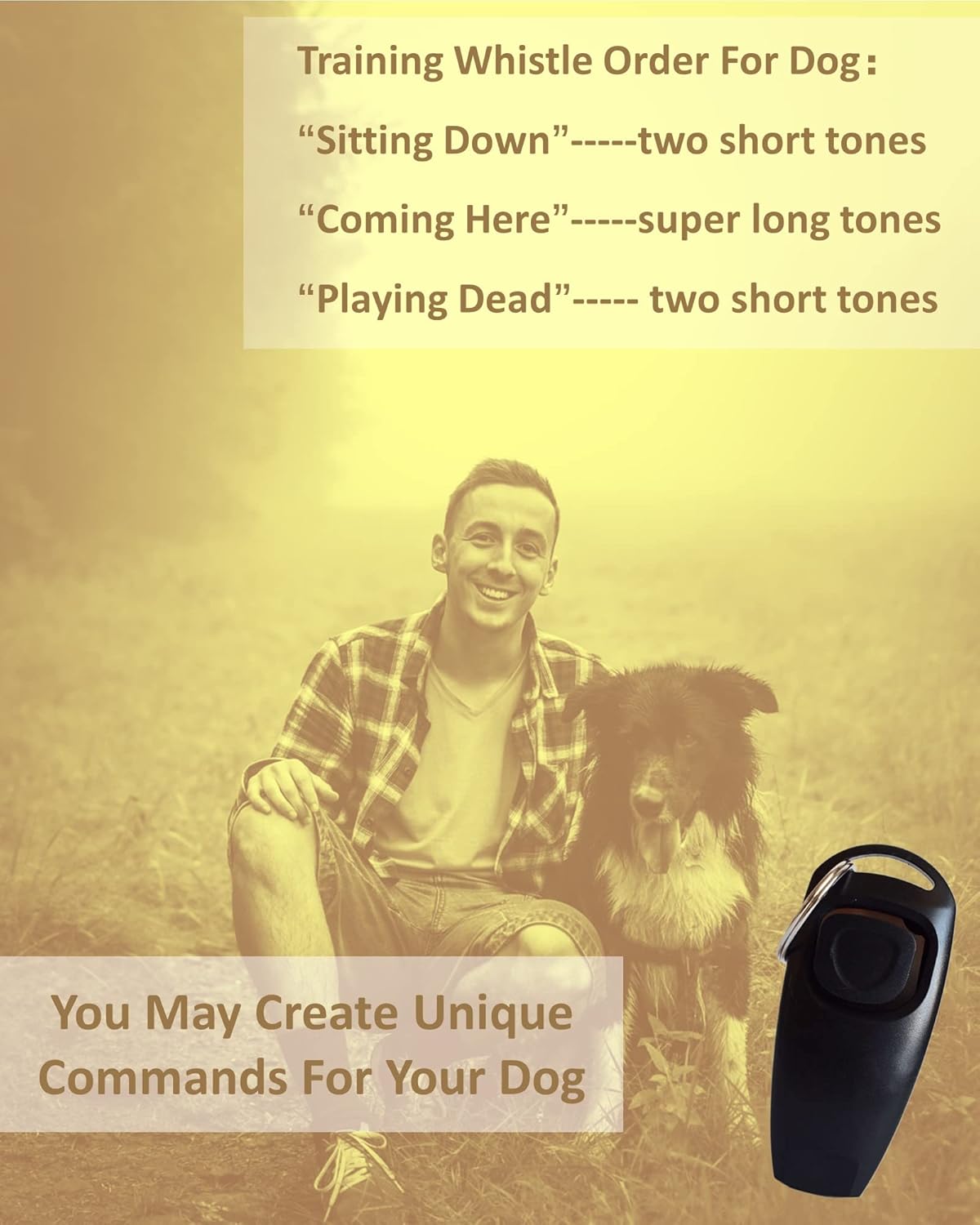 Ruetter Hundepfeife Hochfrequenz mit Clicker Set fuer Hundetraining