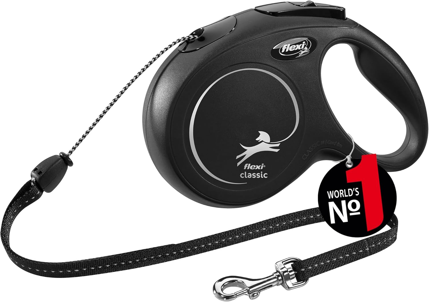 flexi Classic M Rollleine 8 m schwarz fuer Hunde bis 20 kg