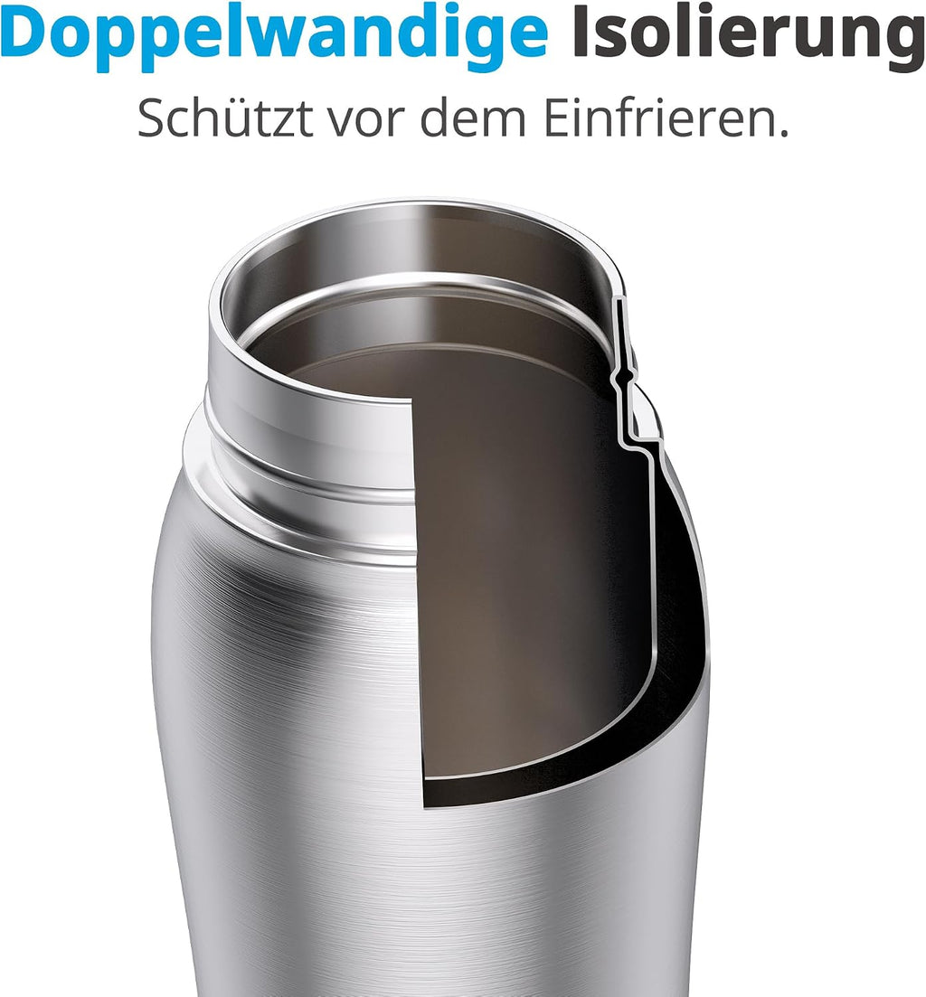 Edelstahl Hundetrinkflasche 750 ml vakuumisoliert doppelwandig tragbar
