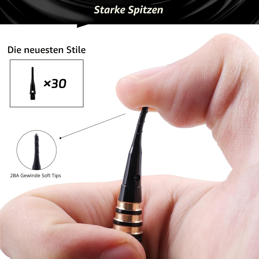 Cyeelife Softdart Pfeile 18 g 3 Stueck mit 30 Ersatzspitzen und Tasche