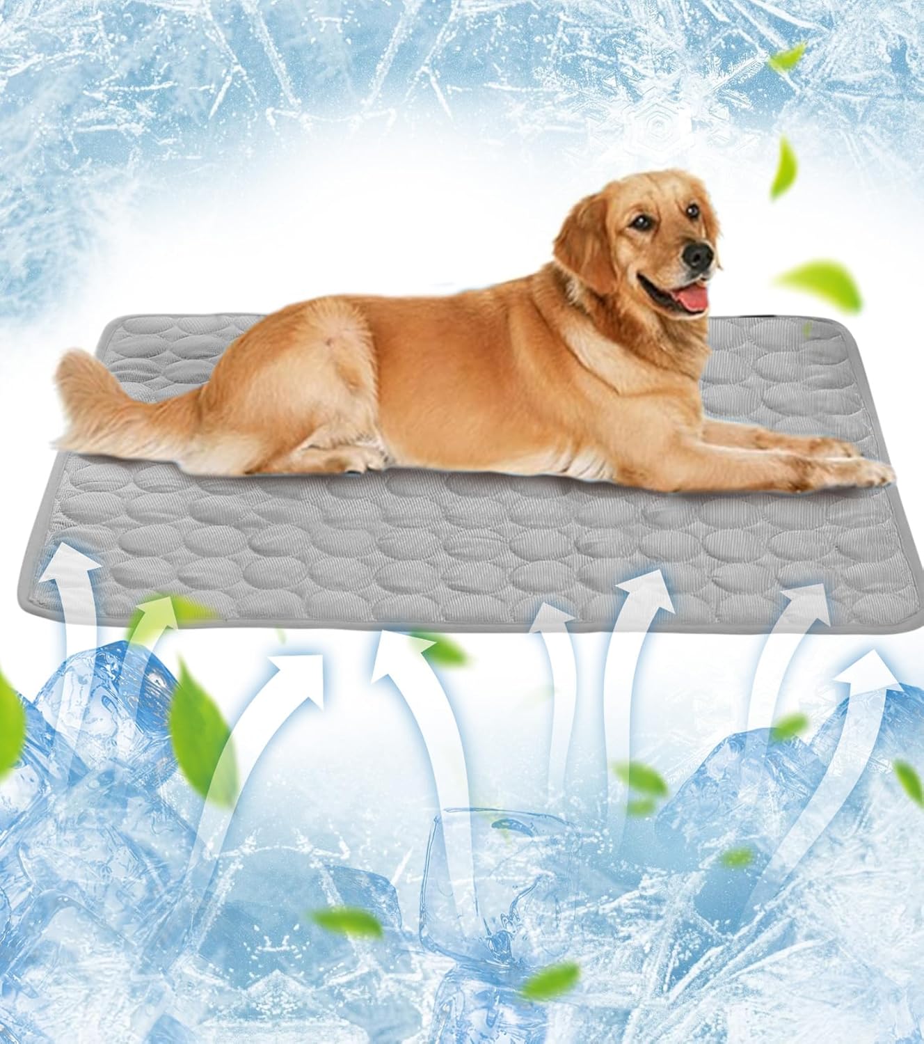 Kuehlmatte fuer Hund und Katze 70x100 cm Waschbar Dunkelbraun selbstkuehlend