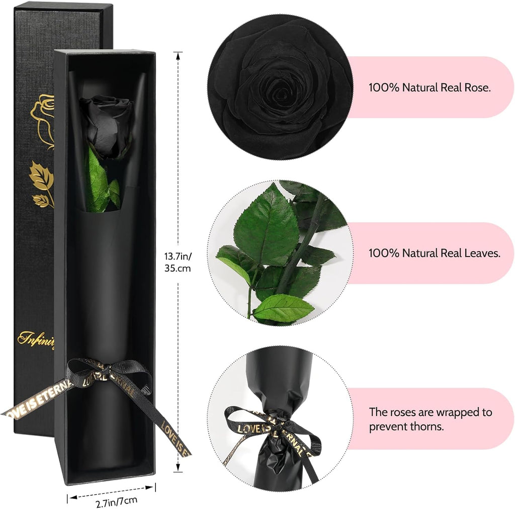 Yamonic Infinity Rose mit Stiel - Ewige Rose Geschenk fuer Frau Valentinstag