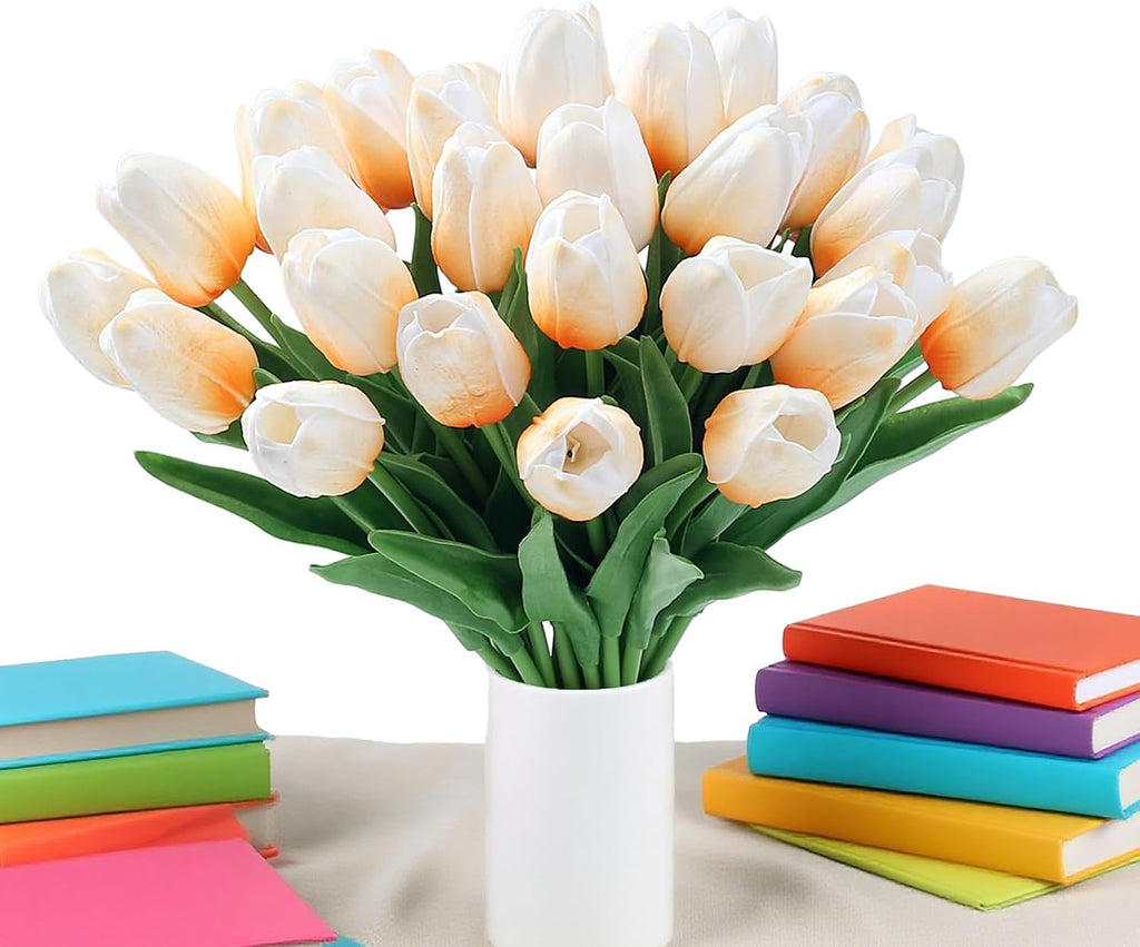 Kuenstliche Tulpen Real Touch Strauss 15 Stueck bunt kunstblumen
