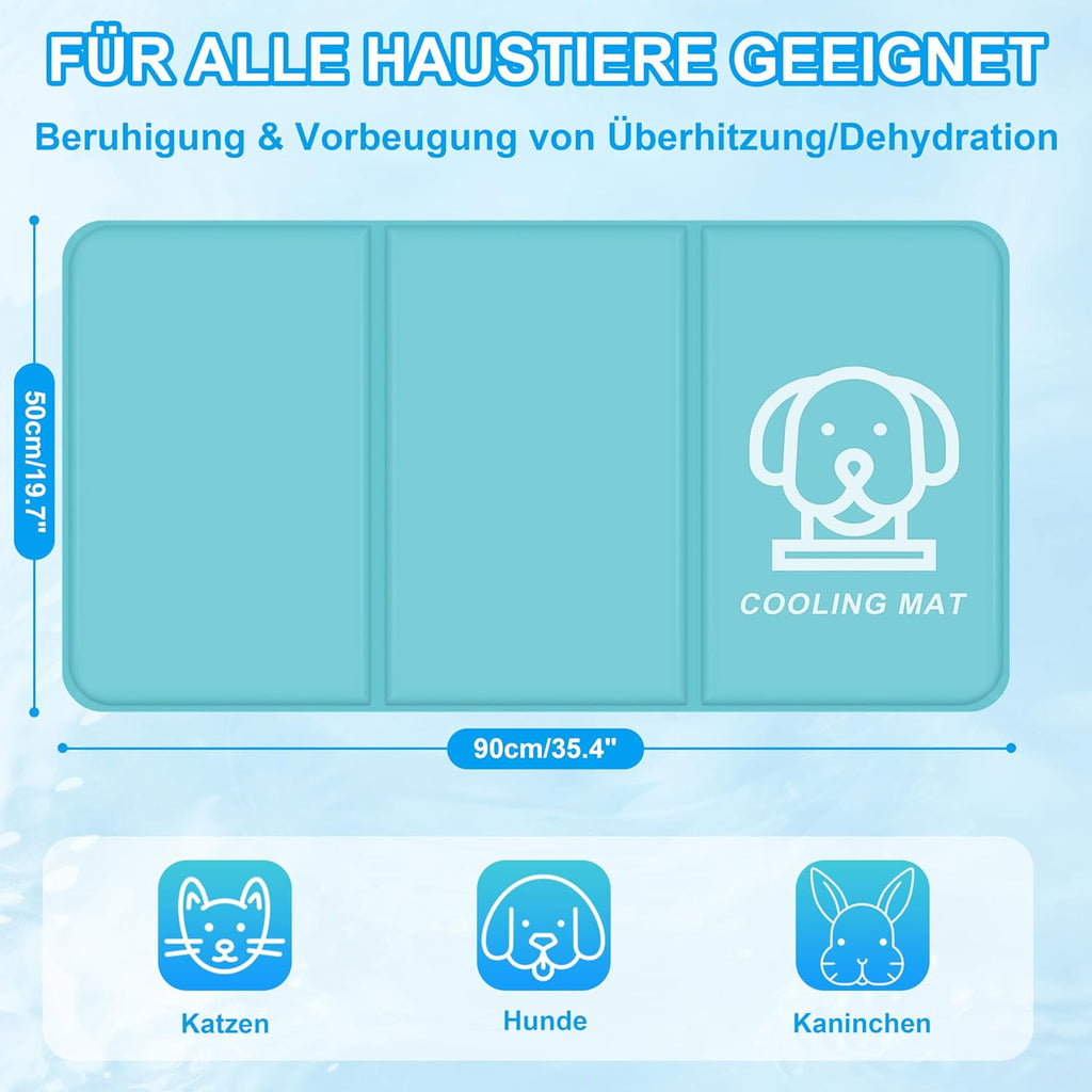 IEEILULU Kuehlmatte Hund M 50x90 cm mit ungiftigem Gel Kuehldecke Sommer