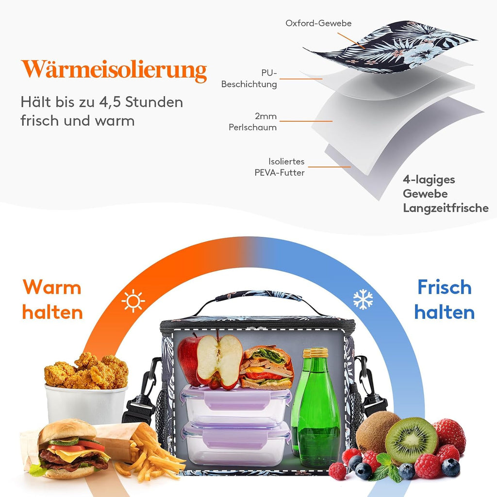 Lifewit Kuehltasche fuer 12 Dosen, isoliert, auslaufsicher, Schulterriemen M-L