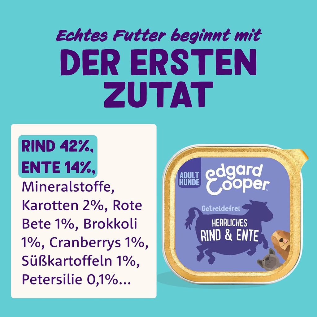 Edgard & Cooper Nassfutter Welpe Ente & Huhn 11x150g getreidefrei