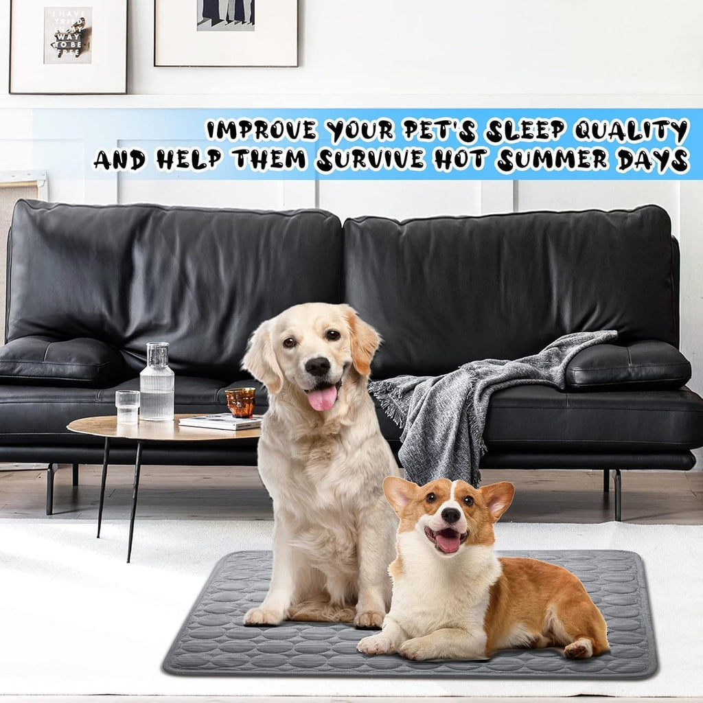 Kuehlmatte Hunde 70×55 cm blau - kuehlende Hundedecke abwischbar robust