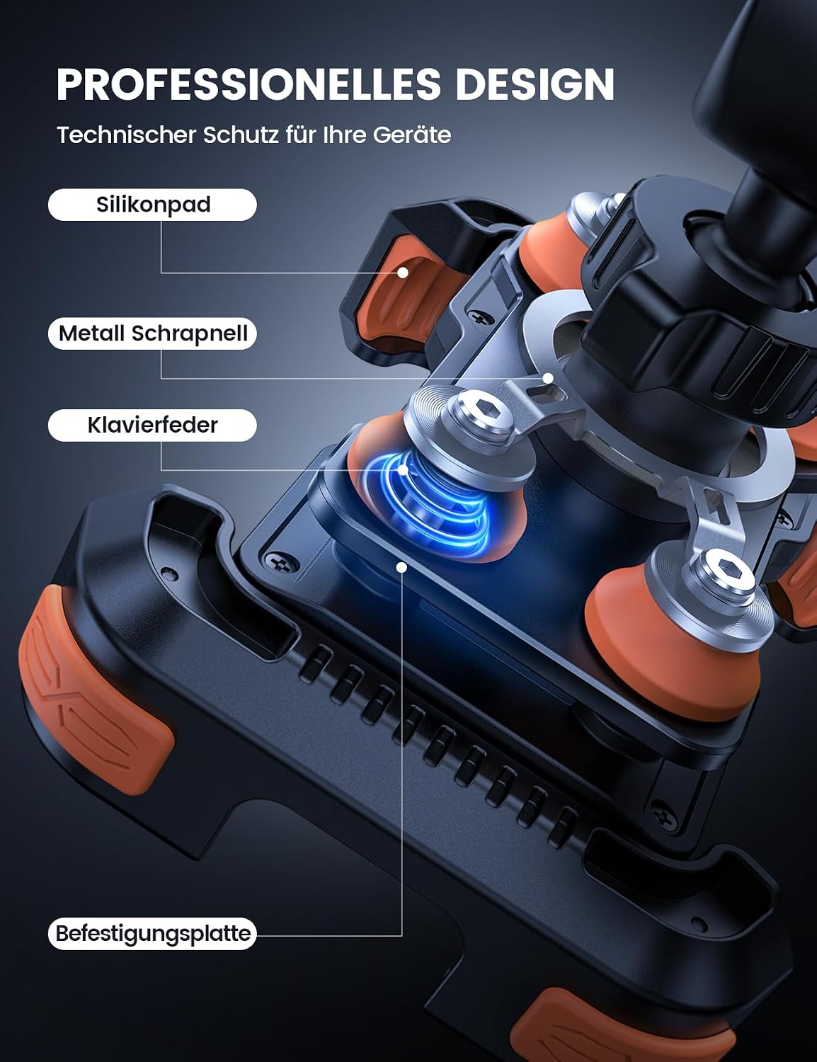 Motorrad Handyhalterung mit Vibrationsdaempfer 360° Lenkerhalter
