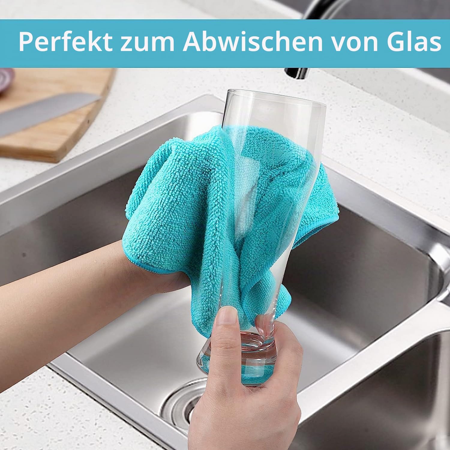 Mikrofasertuecher 100 Stueck 30x30 cm Reinigungstuecher Putzlappen