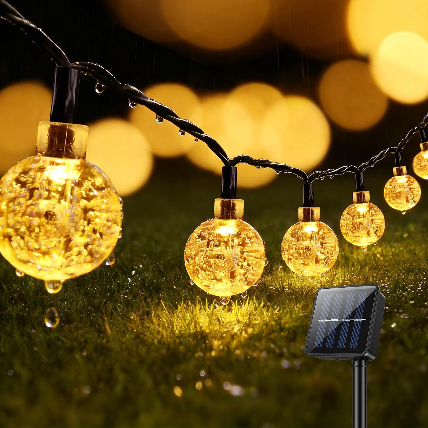 Suright Solar Lichterkette Aussen 8M 30 LED IP65 8 Modi Garten Balkon 8m-14m