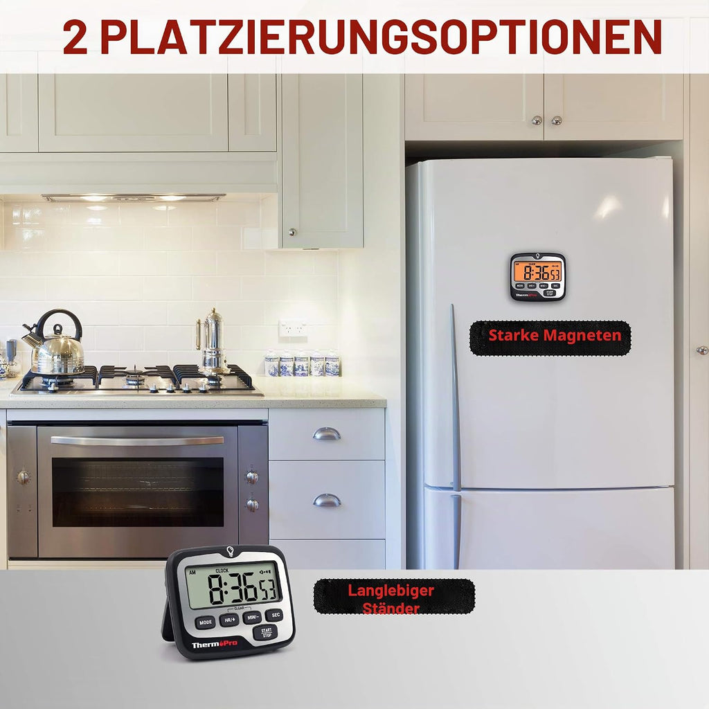 ThermoPro TM01 Digital Kuechentimer LCD Alarm Uhr Minuten Sekunden