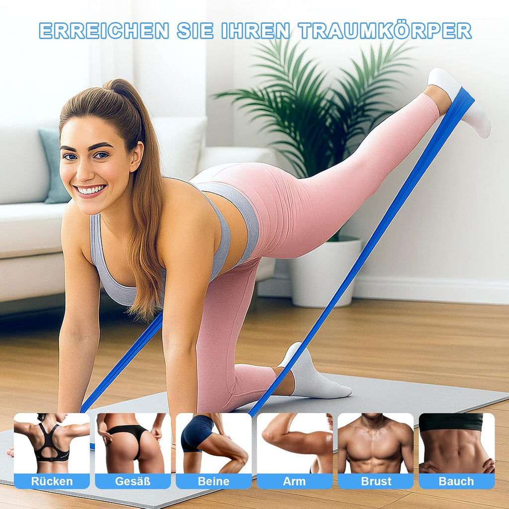 SURFOU Fitnessbaender Set 4 Widerstaende mit Tragetasche fuer Yoga Pilates Krafttra