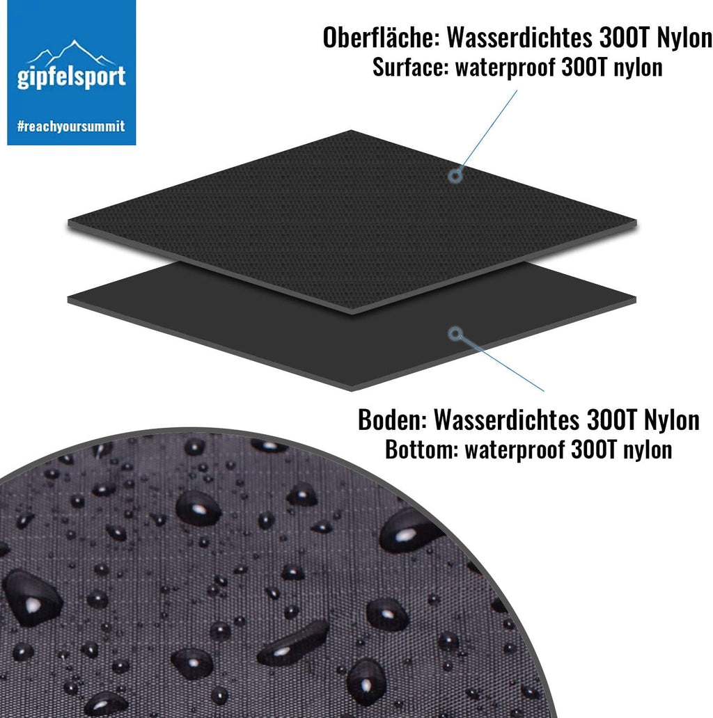 gipfelsport Picknickdecke 200x140 cm wasserdicht sandfrei stranddecke grau
