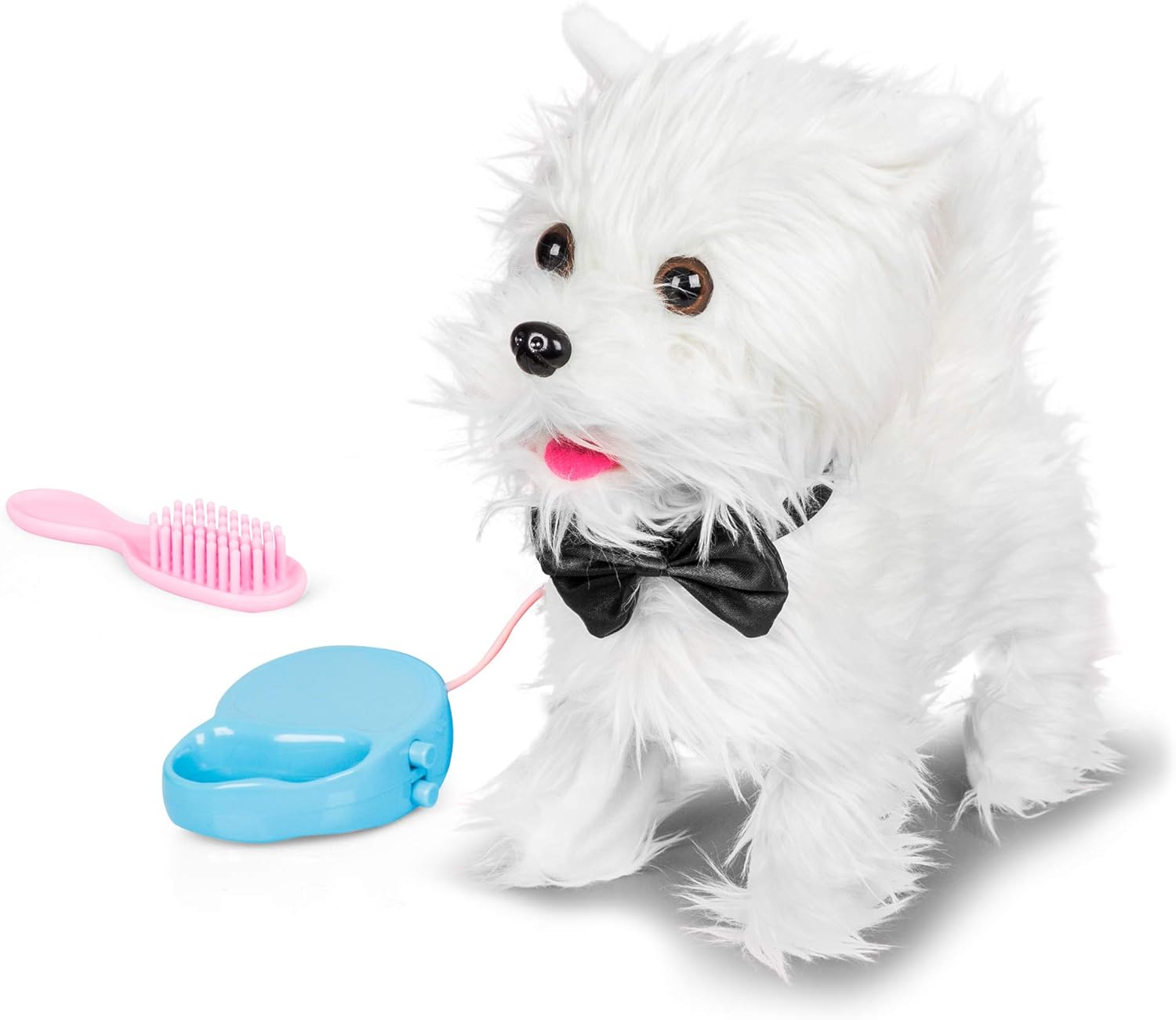 Animigos Walking Westie Plueschhund 22 cm laufend und bellend mit Leine