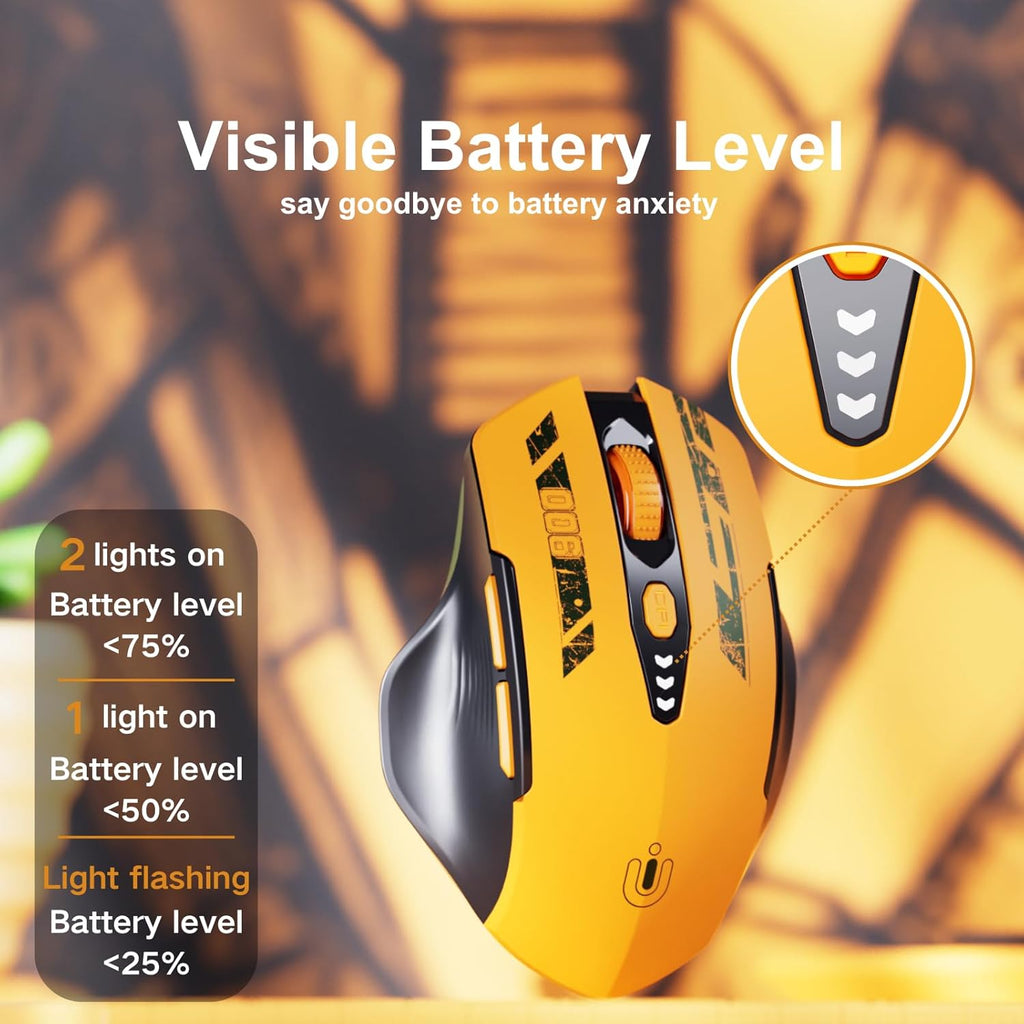 Uineer Bluetooth Maus kabellos tri‑Modus BT5.0/4.0+ ergonomisch violett