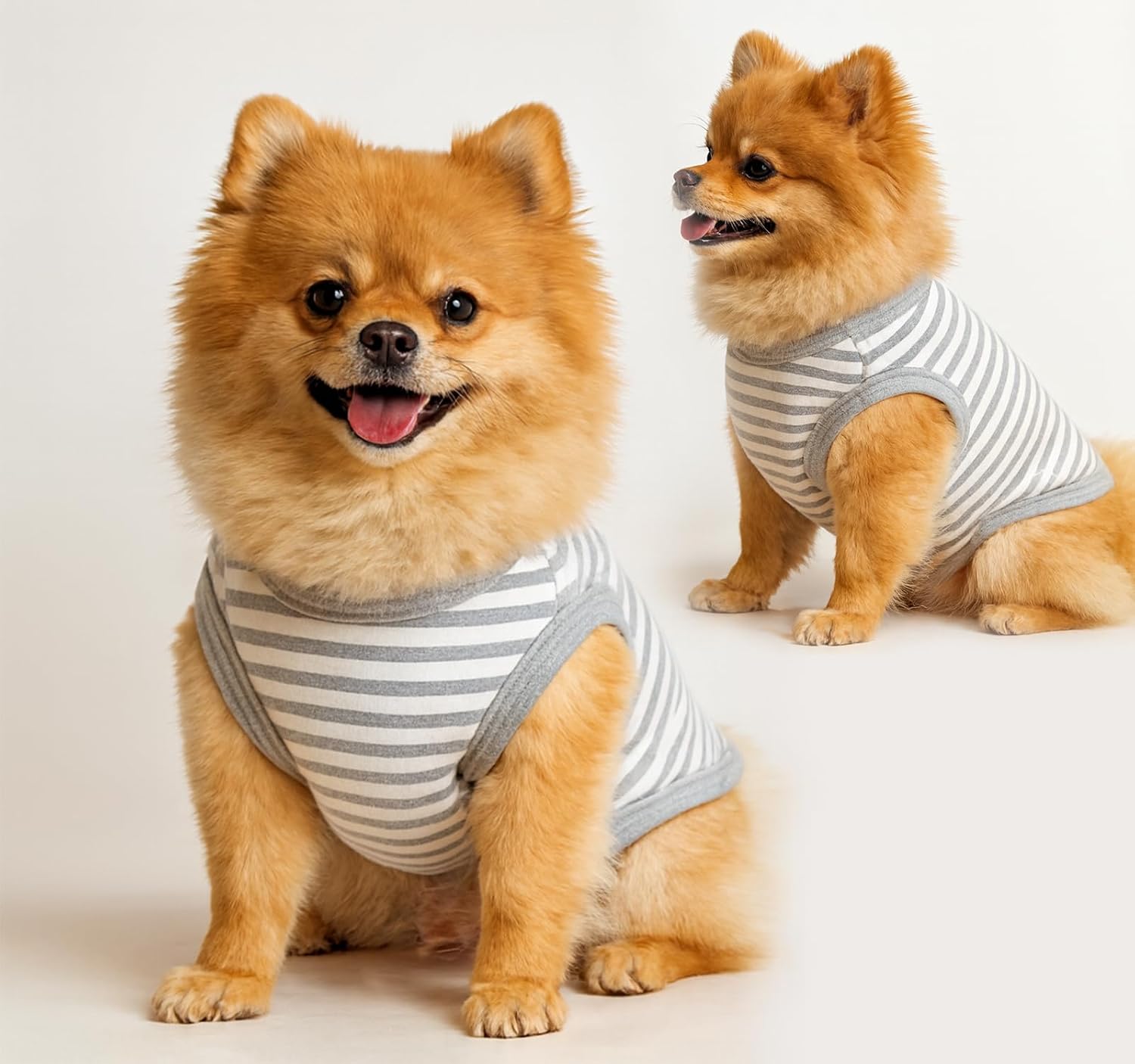 2er Pack Hundeshirts Hundeweste aus Baumwolle aermellos schwarz grau 2XL