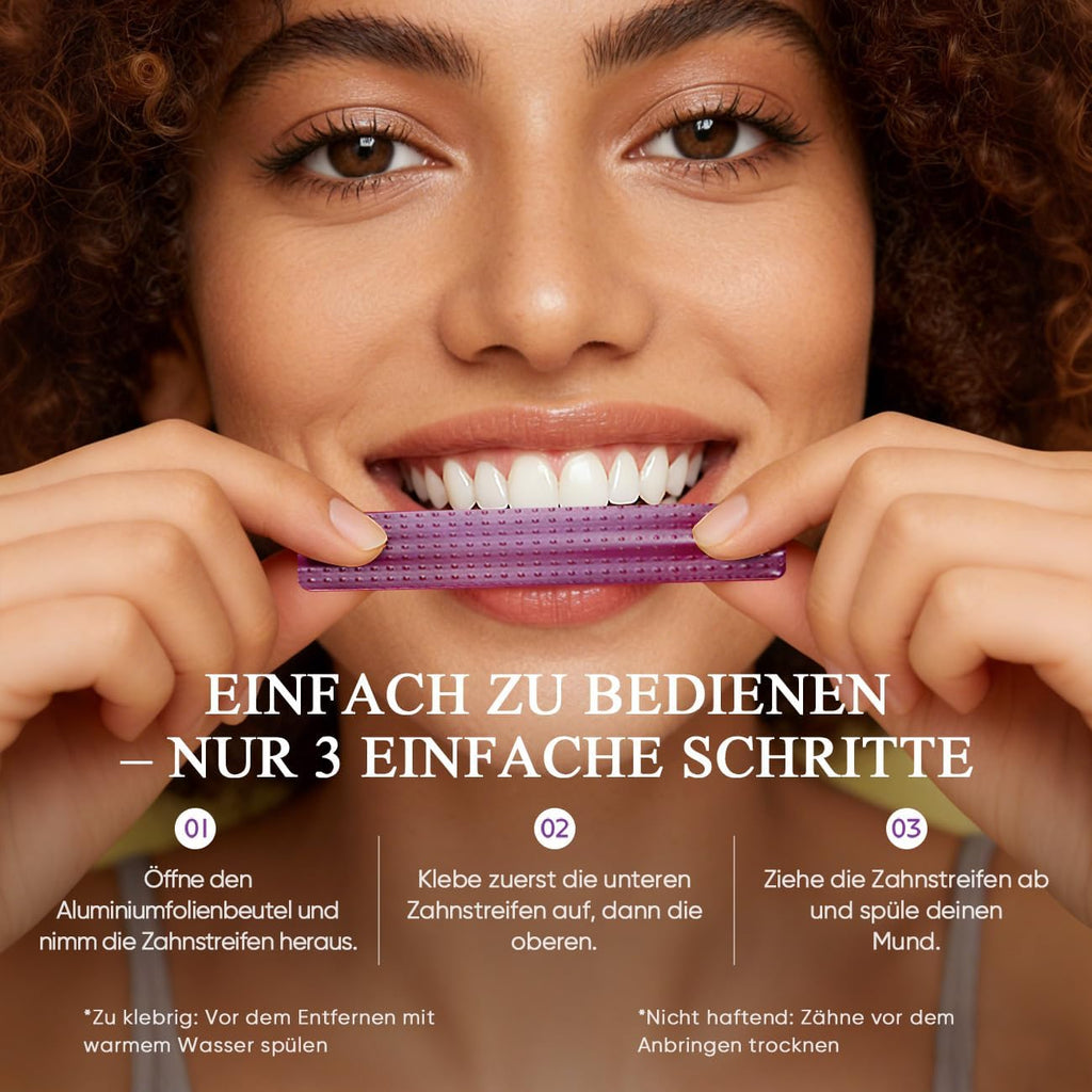 Whitening Strips Zahnaufhellungsstreifen 14 Stueck lila