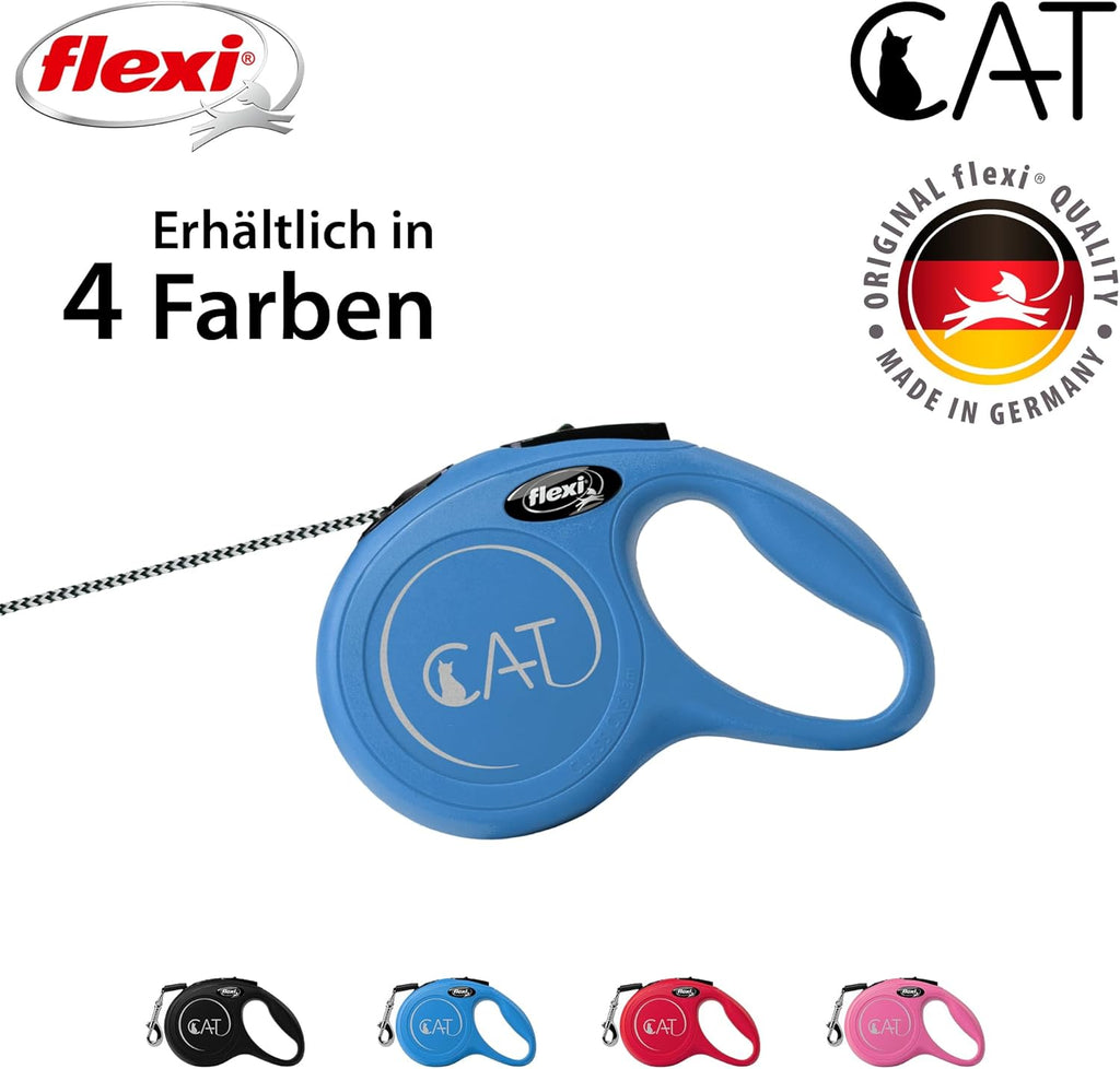 flexi CAT Seil 3 m schwarz Roll-Leine fuer Katzen bis, Mini-Taschenformat